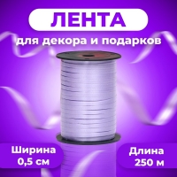 Лента для декора и подарков, сиреневый, 0,5 см х 250 м Лента для декора и подарков, сиреневый, 0,5 см х 250 м