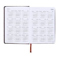 Ежедневник датированный 2024 года, А5, 176 листов, Attomex.Croco, обложка искусственная кожа, ляссе, блок 70 г/м2, коричневый