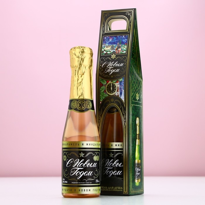 Гель для душа во флаконе шампанское «С Новым Годом», 250 мл, аромат шампанского, ЧИСТОЕ СЧАСТЬЕ Гель для душа во флаконе шампанское «С Новым Годом», 250 мл, аромат шампанского, ЧИСТОЕ СЧАСТЬЕ