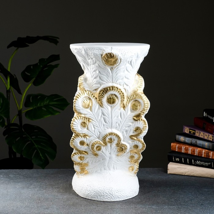 Фигура - подставка "Жар птица" белое золото, 39х32х52см