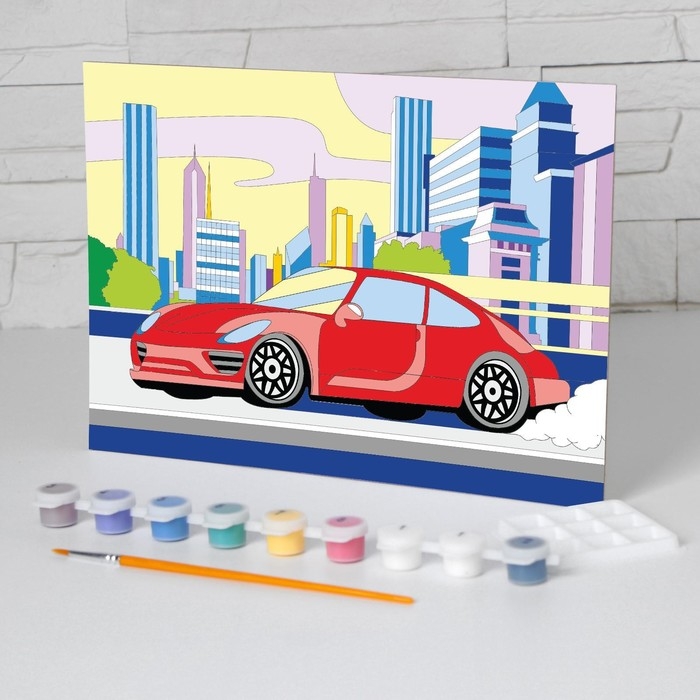 Картина по номерам для детей &laquo;Машина&raquo;, 20 х 28,5 см