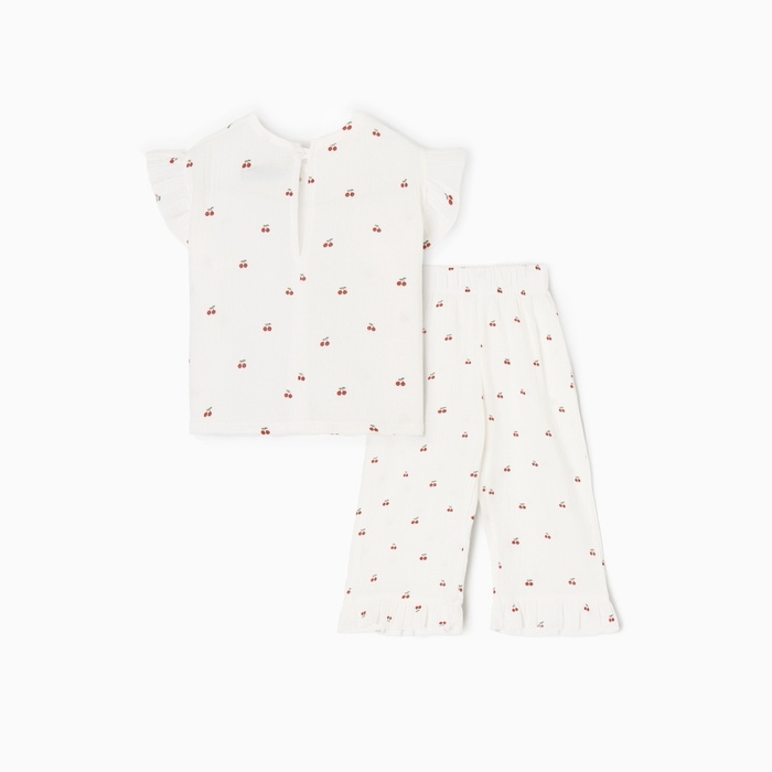 Пижама детская (футболка и брюки) KAFTAN Пижама детская (футболка и брюки) KAFTAN "Вишенки" р.32 (110-116 см)