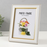 Фоторамка пластик 15х20 см "Золотые волны и точки" белый 18,5х23,5 см Фоторамка пластик 15х20 см "Золотые волны и точки" белый 18,5х23,5 см