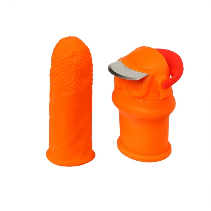 Напальчник с лезвием 90&deg; + 4 защитных напальчника, для сбора урожая, Greengo