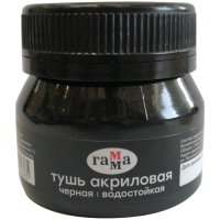 Тушь акриловая жидкая Гамма 35 мл, чёрная, 110221 Тушь акриловая жидкая Гамма 35 мл, чёрная, 110221