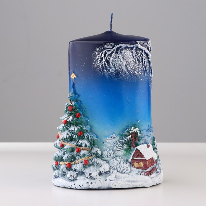 Свеча - цилиндр Свеча - цилиндр "Зимняя", 8х11,5х15 см