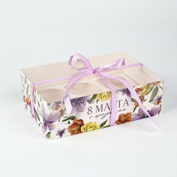 Коробка для капкейка &laquo;Ирисы&raquo;, 23 х 16 х 7.5 см