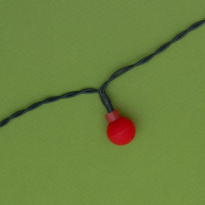 Гирлянда &laquo;Нить&raquo; 4.5 м с насадками &laquo;Шарики&raquo;, IP44, тёмная нить, 30 LED, свечение красное, 2 режима, солнечная батарея