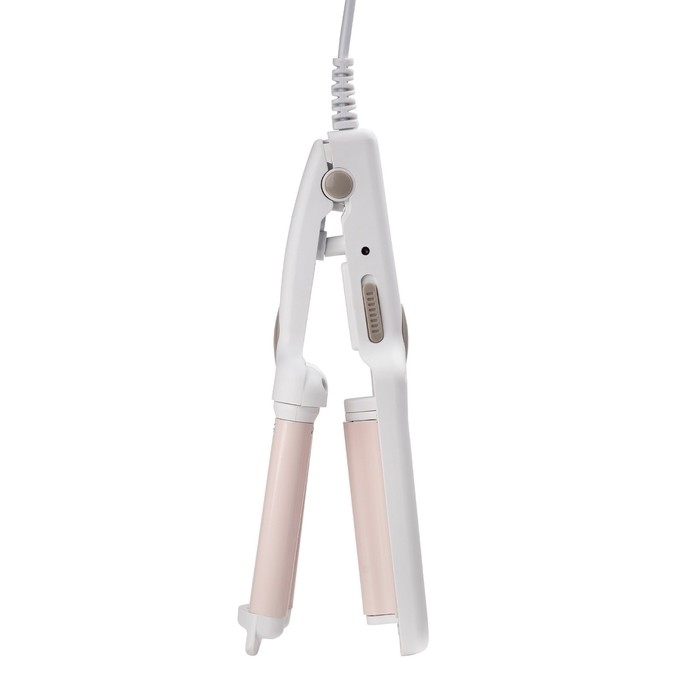 Стайлер Galaxy LINE GL 4667, 40 Вт, керамическое покрытие, d=10 мм, до 180 &deg;C, бело-розовый