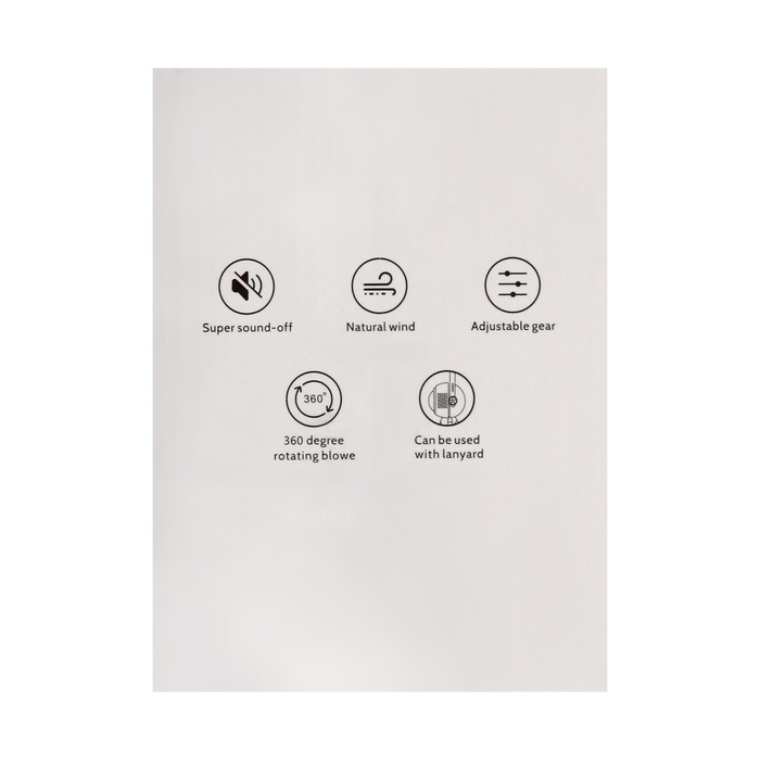 Портативный вентилятор Портативный вентилятор "Астронавт" MF040, 500 мАч, 3 режима, вход Type-С, провод, белый