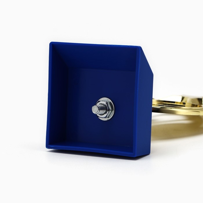 Наградная фигура &laquo;Звезда с человеком&raquo;, подставка пластик синяя, 15 х 6,3 х 6,3 см.