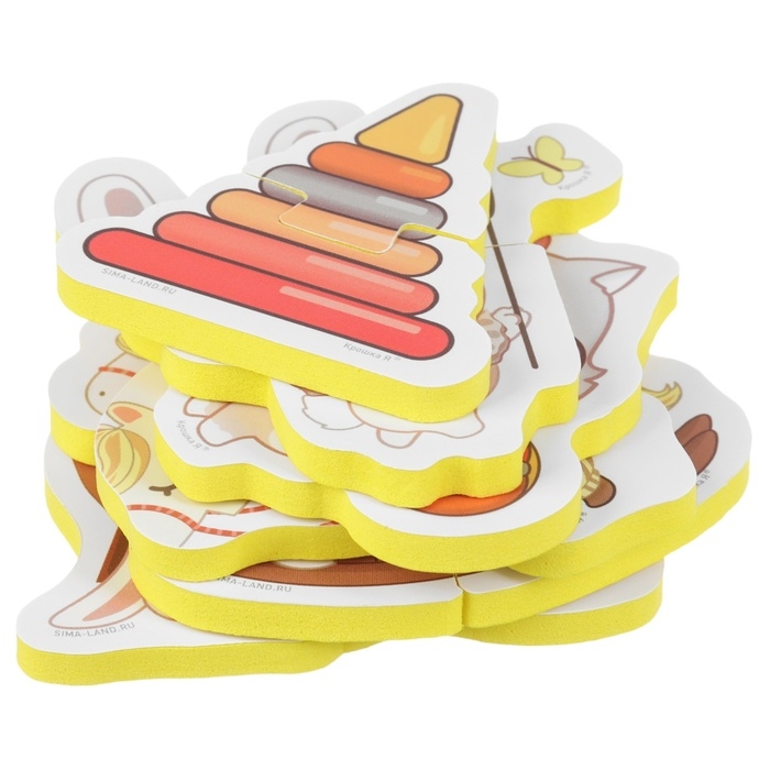 Пазлы для ванны EVA &laquo;Малыши и их игрушки&raquo;, 6 пазл, 12 дет.