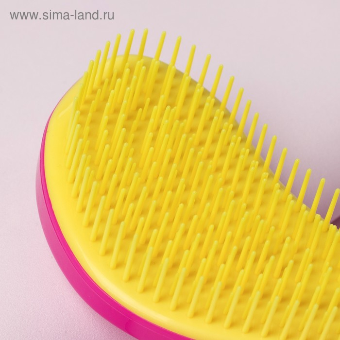 Расчёска массажная, 6 × 14,5 см, PVC коробка, цвет розовый/жёлтый Расчёска массажная, 6 × 14,5 см, PVC коробка, цвет розовый/жёлтый