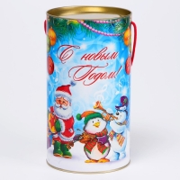Новый год. Подарочная коробка, тубус &laquo;Новогодние музыканты&raquo; 120х220мм .