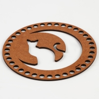 Донышко для вязания резное «Кошка на луне», круг 15 см, хдф 3 мм Донышко для вязания резное «Кошка на луне», круг 15 см, хдф 3 мм