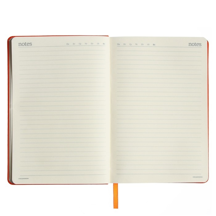 Ежедневник недатированный А5, 160 листов MEGAPOLIS VELVET, твёрдая обложка, искусственная кожа, ляссе, на резинке, тонированный блок 70 г/м2, оранжевый