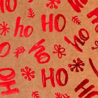 Пакет крафт с тиснением, круглая ручка, "Хо-Хо-Хо" 33 х 25 х 12 см, 120 г Пакет крафт с тиснением, круглая ручка, "Хо-Хо-Хо" 33 х 25 х 12 см, 120 г