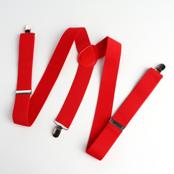 Подтяжки взрослые, ширина 3.5 см, цвет красный Подтяжки взрослые, ширина 3.5 см, цвет красный