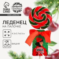 Леденец на палочке &laquo;Merry Xmas&raquo;: со вкусом вишни, 15 г.