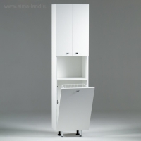 Пенал на ножках для ванной комнаты "Вега 4503" с корзиной, белый 45 х 30 х 181 см