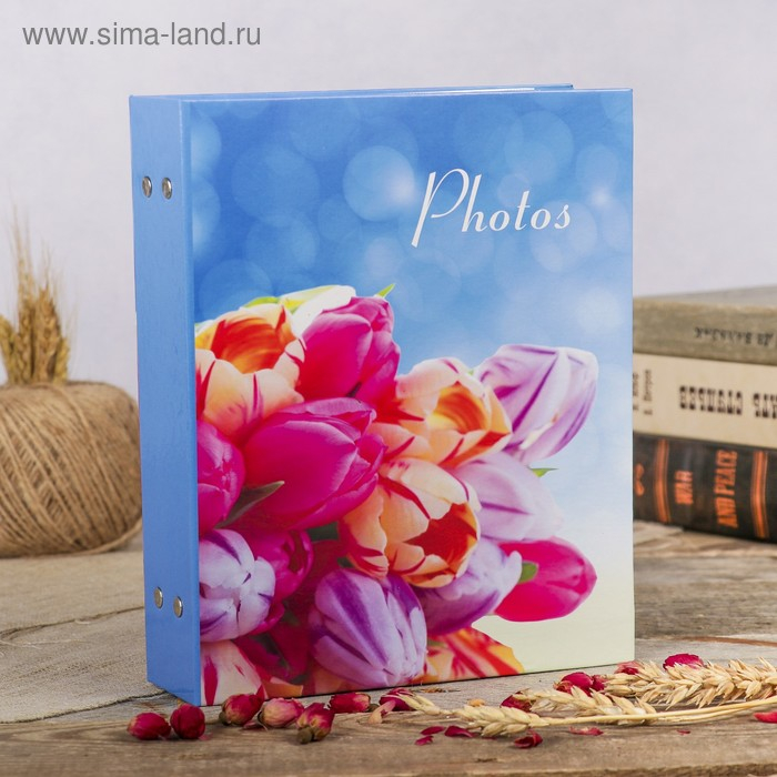 Фотоальбом на 200 фото 10х15 см "Цветочная коллекция-4" МИКС