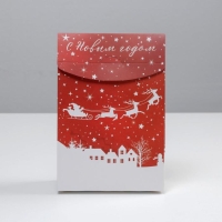 Коробка подарочная новогодняя складная &laquo;С Новым годом&raquo;, 15 х 7 х 22 см, Новый год