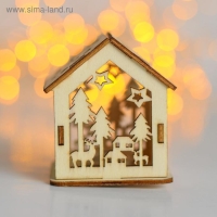 Новогодний декор &laquo;Домик&raquo;, с подсветкой 7 &times; 6 &times; 5 см, МИКС