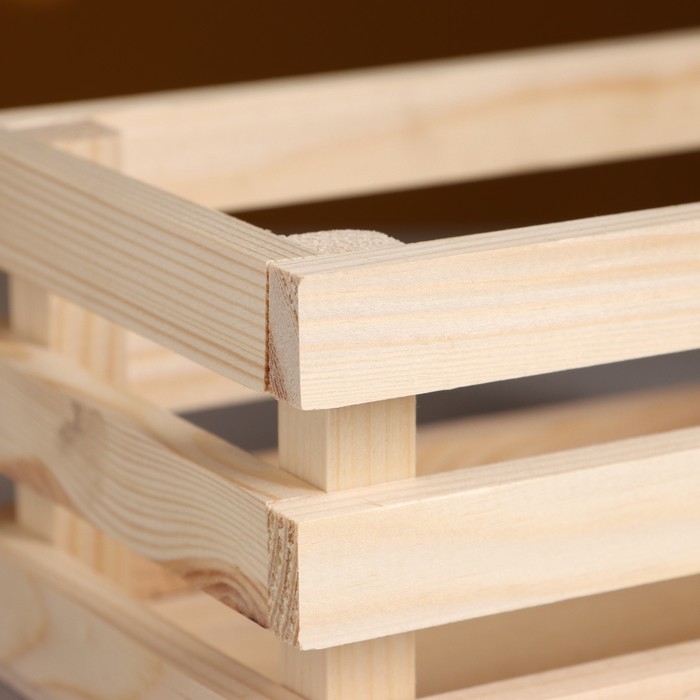 Кашпо деревянное 20&times;13&times;9.5 см "Classic", трёхреечное, натуральный Дарим Красиво