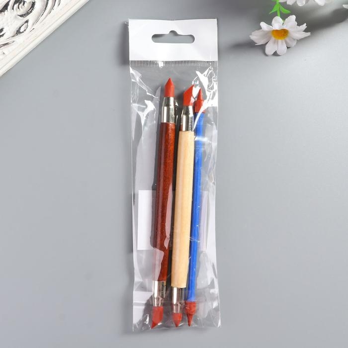 Инструменты для моделирования и придания формы набор 3 шт с резиновыми наконечниками 16 см Инструменты для моделирования и придания формы набор 3 шт с резиновыми наконечниками 16 см