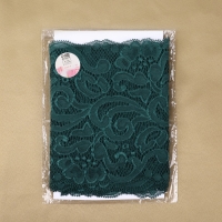 Кружевная эластичная ткань, 175 мм &times; 2,7 &plusmn; 0,5 м, цвет изумрудный