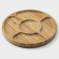 Менажница Доляна Striata, d=19,5 см, 5 секций, бамбук Менажница Доляна Striata, d=19,5 см, 5 секций, бамбук