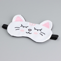 Маска для сна с ушками &laquo;Зефирка&raquo;, 19.3 х 12.5 см, цвет белый