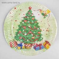 Тарелка бумажная &laquo;Новогодняя ёлочка&raquo;, набор 6 шт.