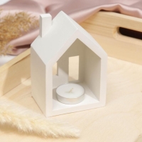 Подсвечник в виде домика &laquo;Белый&raquo;,7,5 х 11 х 5,5 см