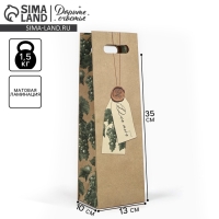 Пакет под бутылку &laquo;Виноград&raquo;, 13 х 10 х 36 см