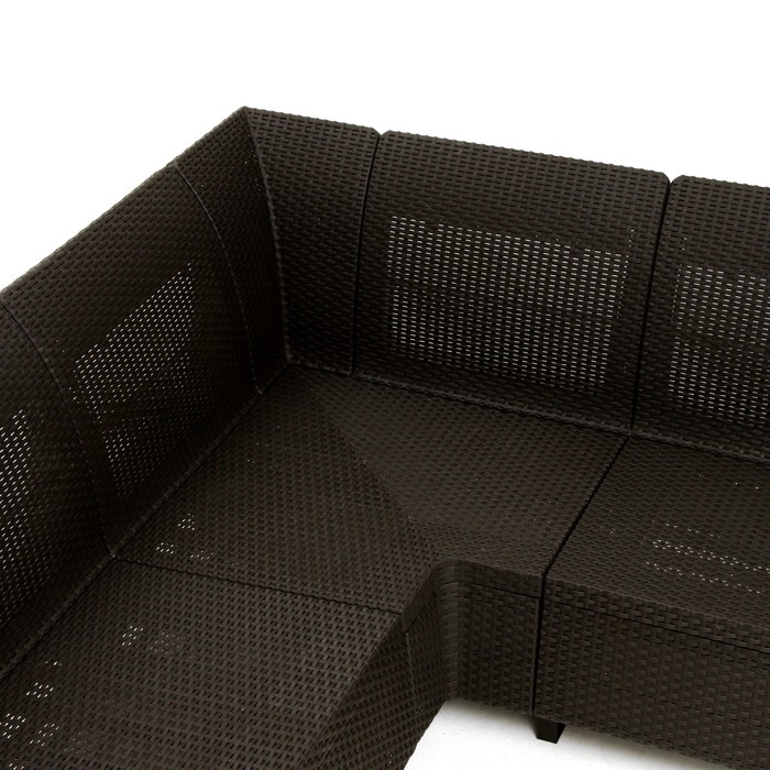 Набор садовой мебели: диван угловой и стол, мокко Набор садовой мебели: диван угловой и стол, мокко