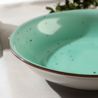 Тарелка фарфоровая глубокая DOTS menta, 500 мл, d=20 см, цвет бирюзовый Тарелка фарфоровая глубокая DOTS menta, 500 мл, d=20 см, цвет бирюзовый