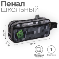 Пенал мягкий 2 отделения, 100 х 200 х 70 мм, объёмный, боковой карман, с ручкой, Calligrata, "Пиксельный мир" Пенал мягкий 2 отделения, 100 х 200 х 70 мм, объёмный, боковой карман, с ручкой, Calligrata, "Пиксельный мир"