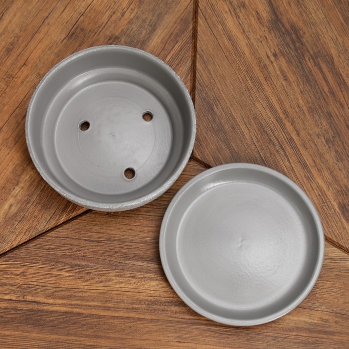 Горшок цветочный "Бонсай" для кактусов и суккулентов, серый, 0,5 л