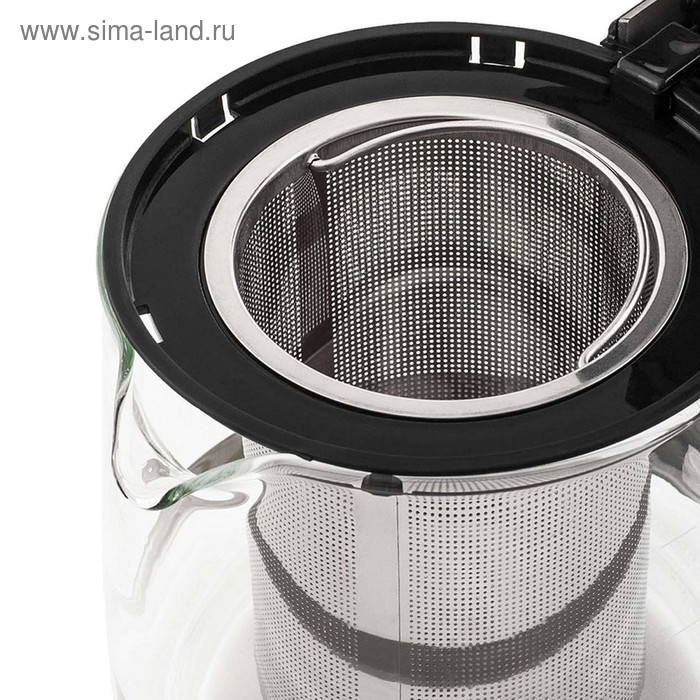 Чайник электрический Kitfort КТ-635, стекло, 1.7 л, 2200 Вт, заварник 0.8 л, серебристый Чайник электрический Kitfort КТ-635, стекло, 1.7 л, 2200 Вт, заварник 0.8 л, серебристый