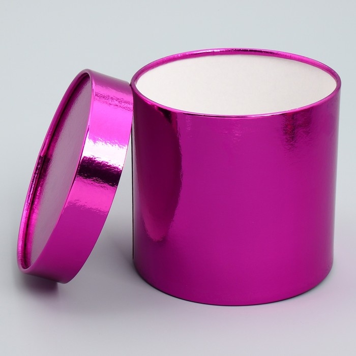 Набор коробок 2 в 1 круглые, упаковка подарочная, &laquo;Present&raquo;, розовый металлик, 12 х 12, 15 х 15 см