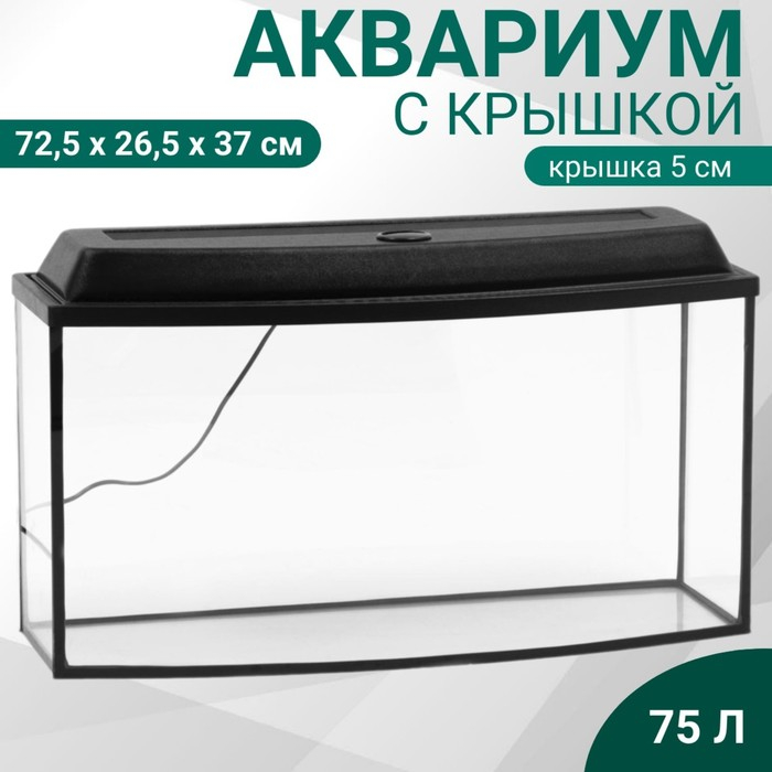 Аквариум Аквариум "Телевизор" с крышкой, 75 литров, 72,5 х 26,5 х 37/42 см, чёрный
