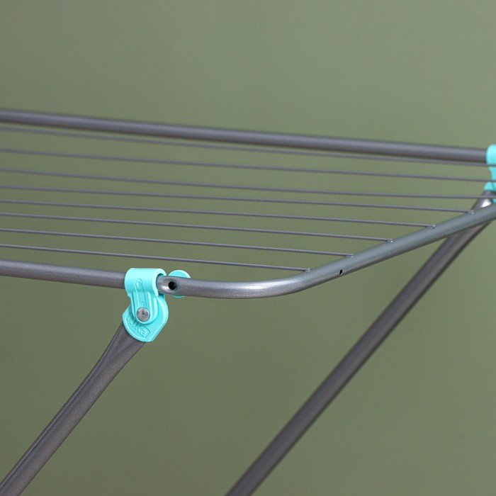 Сушилка для белья напольная складная, рабочая длина 10 м, цвет серый