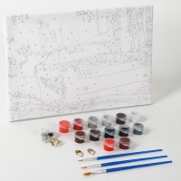 Картина по номерам с подрамником и гирляндой &laquo;Машина&raquo;, 20 х 30 см