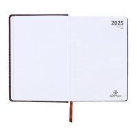 Ежедневник датированный 2024 года, А5, 176 листов, Attomex.Croco, обложка искусственная кожа, ляссе, блок 70 г/м2, коричневый