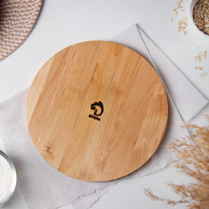 Менажница круглая Доляна &laquo;Дуэт&raquo;, d=27 см, 2 секции, с пропиткой, берёза