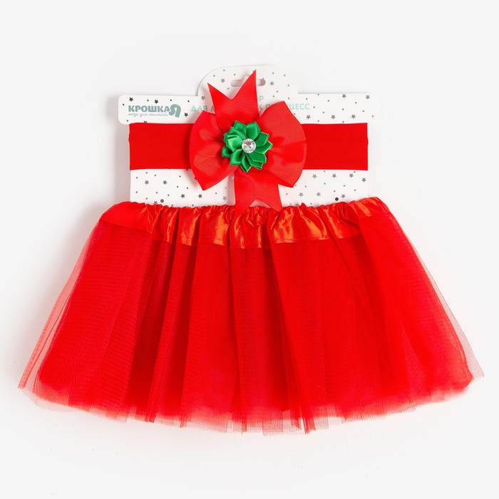 Набор Набор "Новогодний" юбка и повязка на голову, 3-18 мес, красный