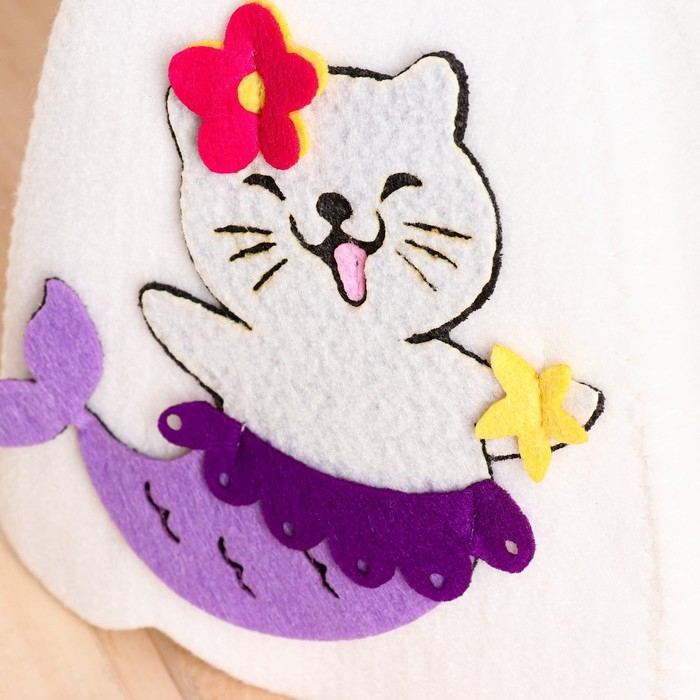 Шапка для бани с аппликацией Шапка для бани с аппликацией "Аттина"