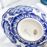 Корзинка овальная, гжель, фарфор, 16х21 см Корзинка овальная, гжель, фарфор, 16х21 см