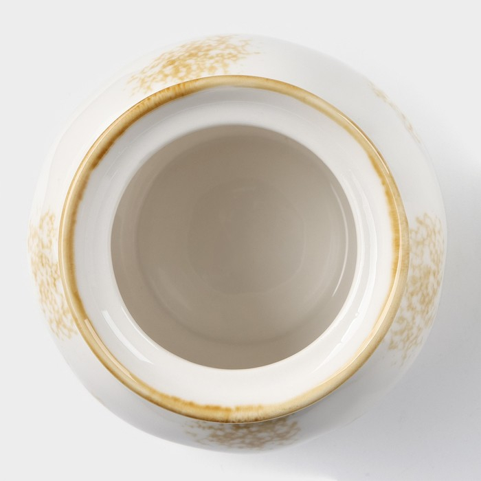 Сахарница фарфоровая Доляна Organic Gold, 420 мл, цвет белый